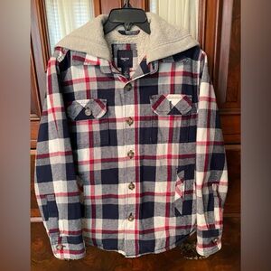 Gap Kinds Boy's Buffalo Plaid Sherpa Lined Jacket  Sz Small